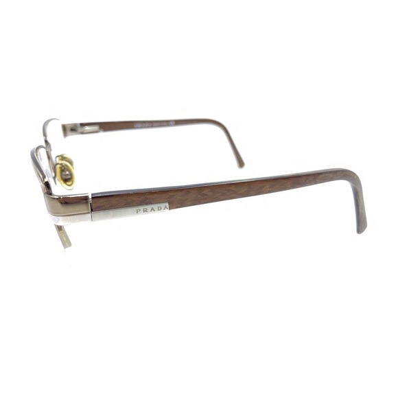 Prada VPR 60H 7BP-1O1 Brown Bronze Half Rim Eyeglasses Frames 51-18 135 Italy - Picture 7 of 12